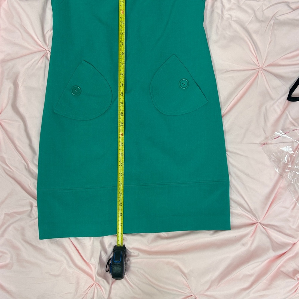 Elegant Teal Short Sleeve Dress - Picture 4 of 8